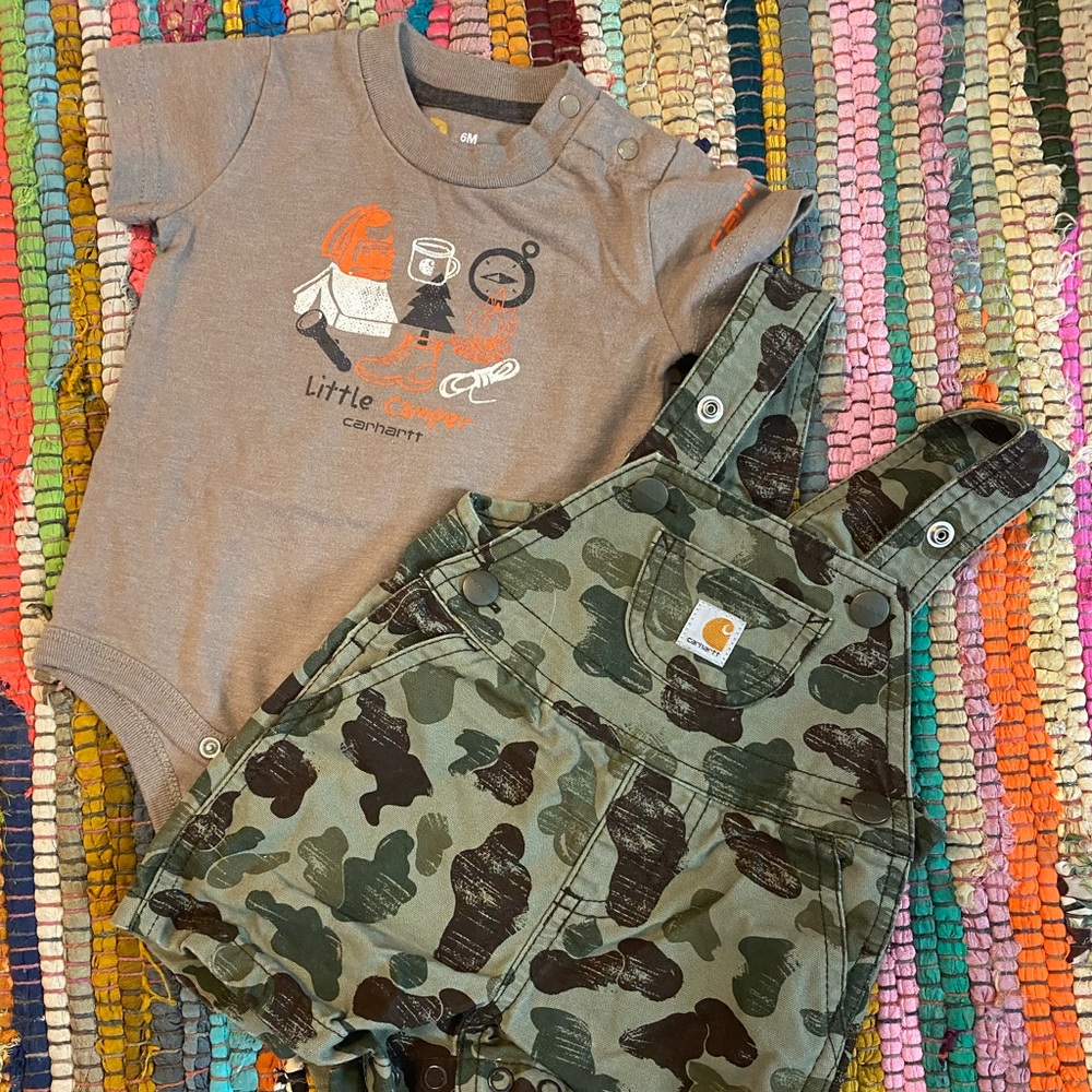 Carhartt Onesie & Overall Short Set 6 Months